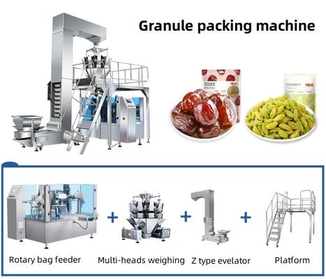 20 à 70 sacs Vitesse d'emballage Machine automatique de remplissage de sacs rotatifs pour sacs prêts à l'emploi