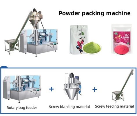 20 à 70 sacs Vitesse d'emballage Machine automatique de remplissage de sacs rotatifs pour sacs prêts à l'emploi