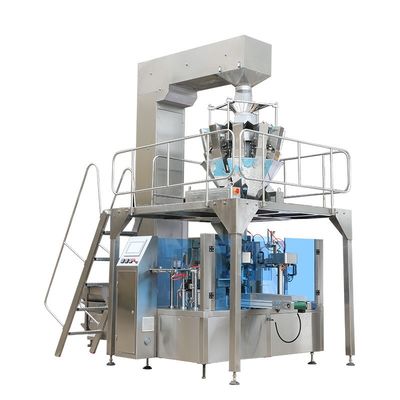 Machine d'emballage à poche rotative en matières plastiques pour ligne d'emballage de noix 500g haute précision