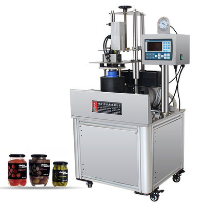 220V/50/60HZ machine automatique de fermeture sous vide pour les pots de sauces alimentaires des récipients en verre des bouteilles