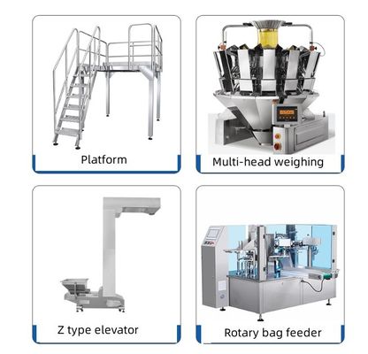 Machine d'emballage à poche rotative en matières plastiques pour ligne d'emballage de noix 500g haute précision