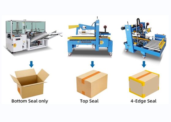 Année 2021 Machine automatique de scellage par érigation de carton pour ligne d'emballage de scellage à quatre coins