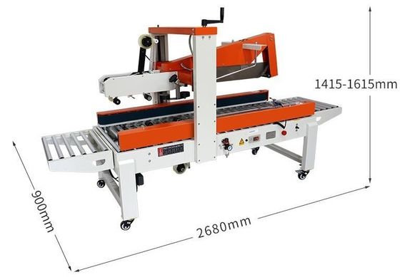 Machine de pliage et d'étanchéité réglable pour différentes hauteurs de carton
