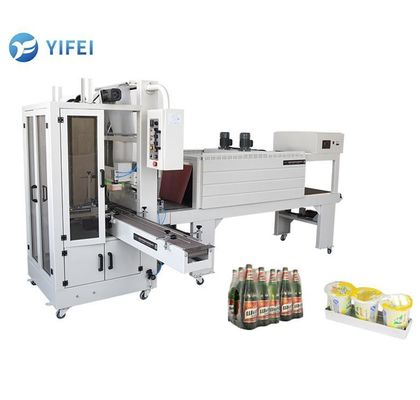 Machine automatique d'emballage de bouteilles en PET à soudage par tension et tunnel thermique en PE