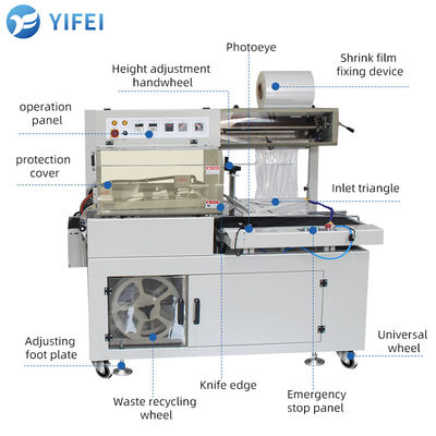 Machine d'emballage automatique à rétrécissement thermique industrielle pour le processus de scellage des bouteilles de shampooing