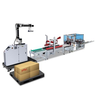 IP65 Ligne d'emballage avec boîtier de carton boîte de sac système de palettisation d'étanchéité pliable