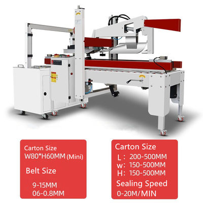 Machine de fermeture semi-automatique de carton de carton pour boîtes de 150 à 500 mm