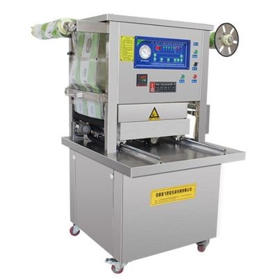 Machine d'emballage sous vide de matériaux d'emballage en plastique pour l'étanchéité des plateaux en atmosphère modifiée