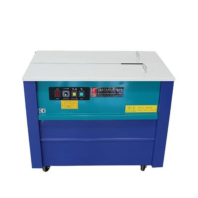 Machine d'emballage semi-automatique à bandes en plastique pour boîtes de carton de 90 kg de capacité