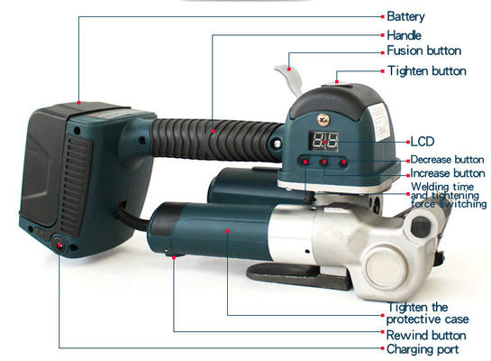 Machine électrique de fixation des sangles avec force de tension 60-5500N Portable et rechargeable