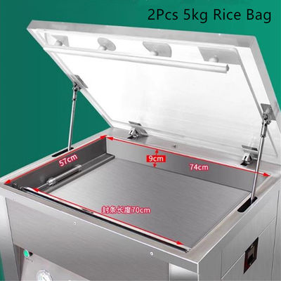 Machine d'emballage sous vide en forme de riz à double face de 200 kg de capacité