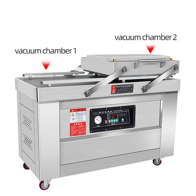 Machine d'emballage sous vide à grande chambre à double type plat pour magasin alimentaire et puissance moteur de 900 W