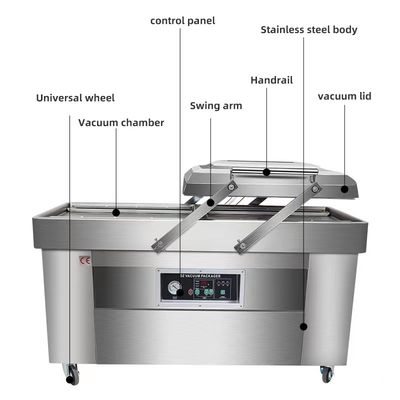 900W 220V Double chambre de la viande sous vide scellant pour la machine industrielle d'emballage alimentaire