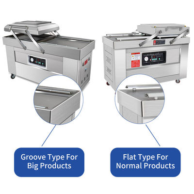 Machine d'emballage sous vide alimentaire à double chambre plate et bande d'étanchéité de 400 mmx10 mm