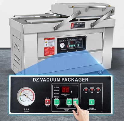 Machine d'emballage sous vide alimentaire à double chambre plate et bande d'étanchéité de 400 mmx10 mm
