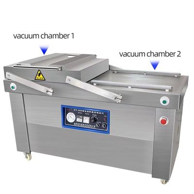 Machine automatique à double chambre à vide pour emballage de viande salée, de poisson sec, de porc, de bœuf et de riz