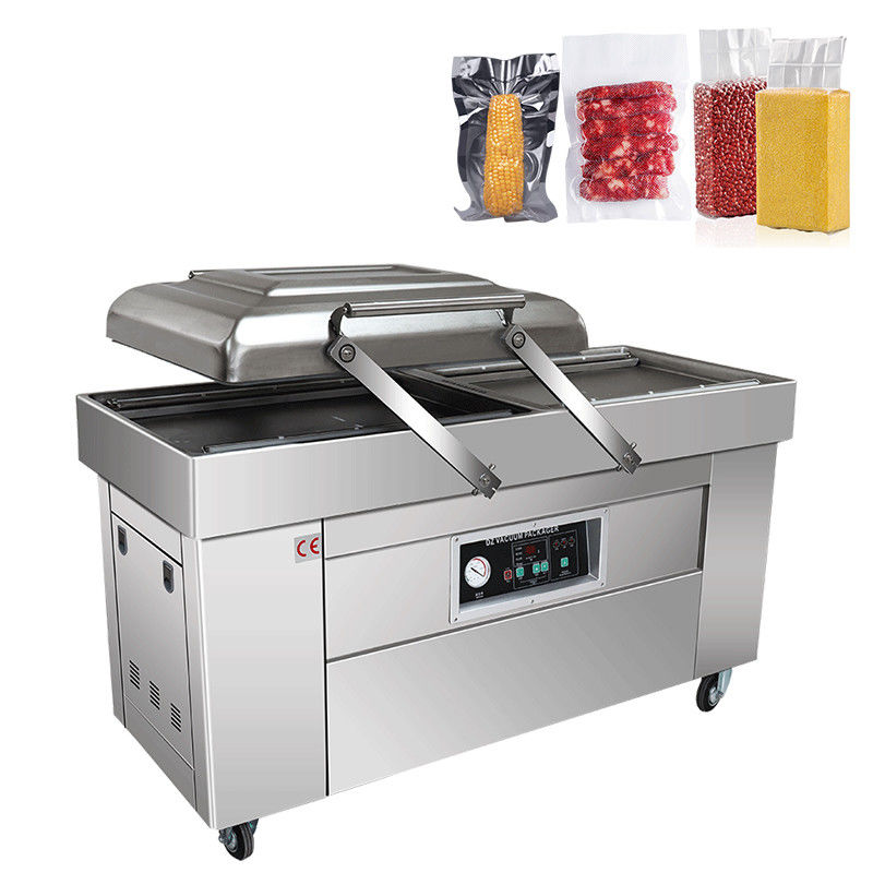 Machine à double chambre électrique à vide pour emballage de légumes, de pain, de poissons et de fruits de mer 120 kg