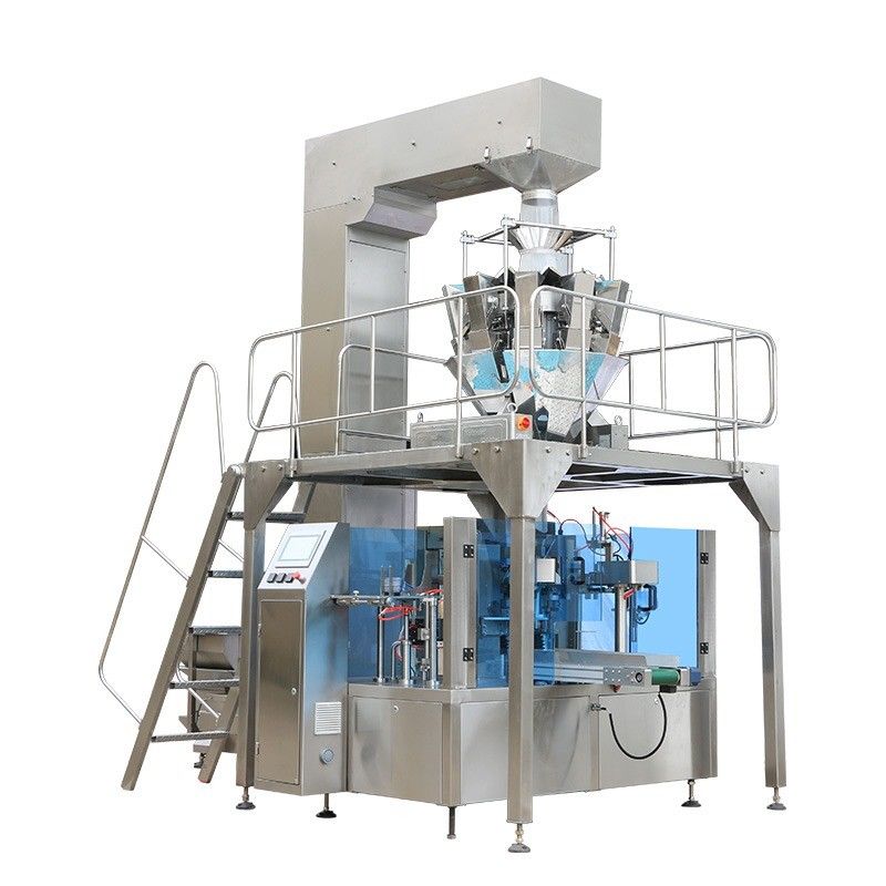 Machine d'emballage à poche rotative en matières plastiques pour ligne d'emballage de noix 500g haute précision