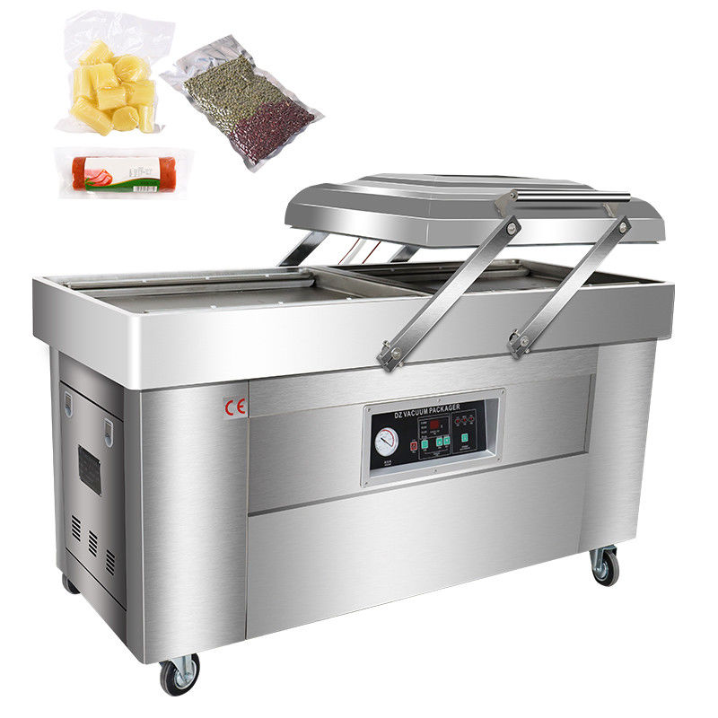 Machine d'emballage sous vide à double chambre idéale pour l'emballage de viande de porc à propulsion électrique