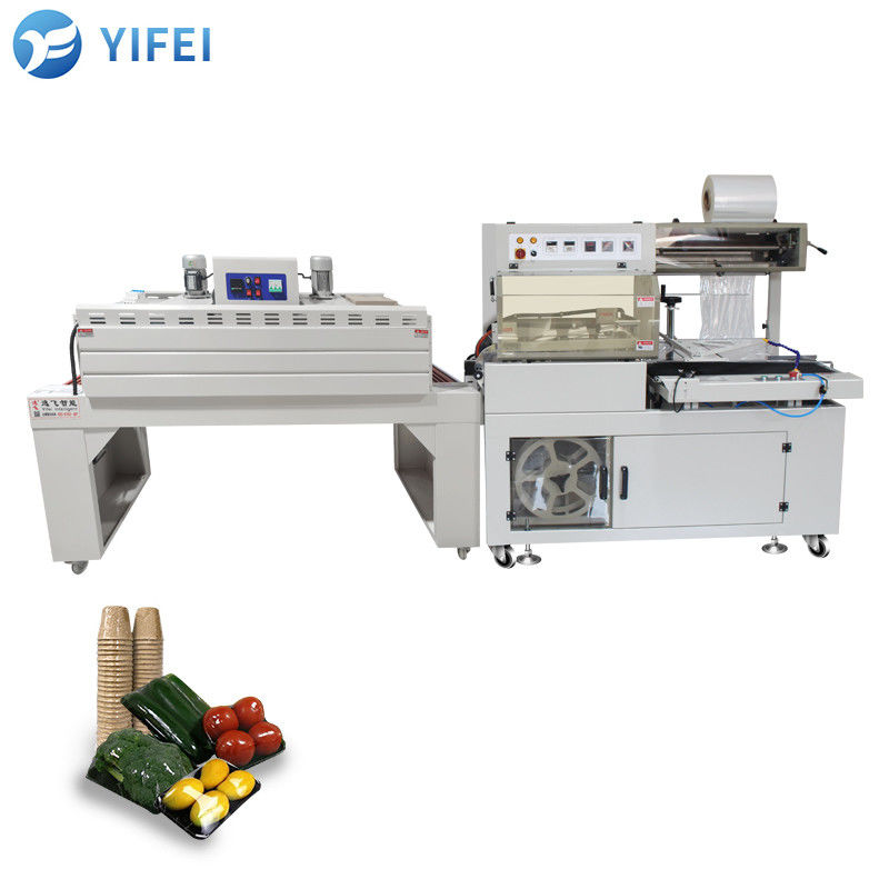 360 kg de vitesse automatique L Bar POF film concombre rétrécissement machine d'emballage pour les plateaux alimentaires
