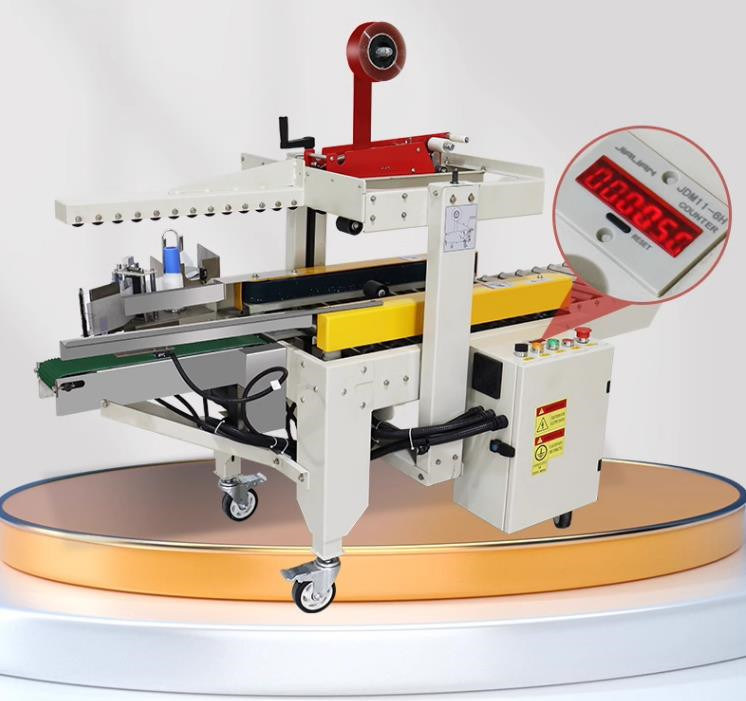 La machine de scellement de la boîte de carton à ruban adhésif semi-automatique FXJ-4030TDCF est une machine d'étiquetage de la boîte de carton à scellement